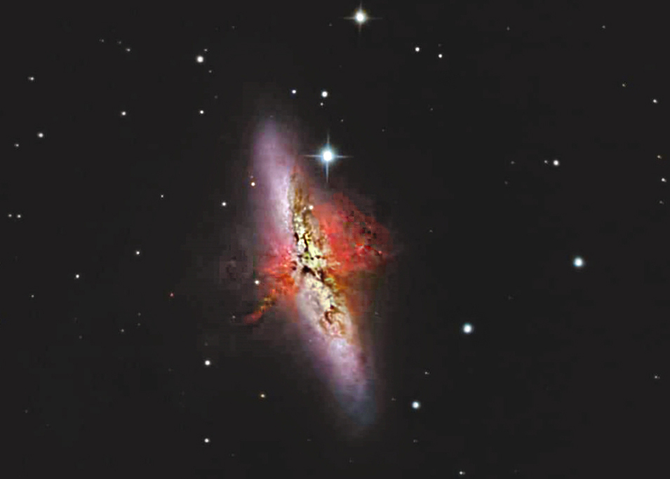 M82 (zoom)  rc250 halphaLRVBen8h, prise les 3107et0208et04082024.